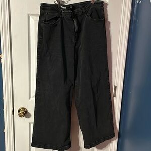 Black Ava and Viv wide leg plus size Jean